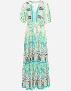 rosse line Rochie din viscoză verde Boho cu nasturi cu curea din material în talie Dimovana