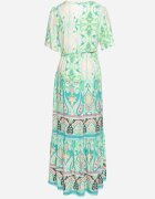 rosse line Rochie din viscoză verde Boho cu nasturi cu curea din material în talie Dimovana