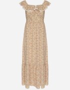 rosse line Rochie Galbenă Decorată cu Volane Folirae