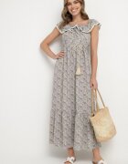 rosse line Rochie mov decorată cu volane Folirae