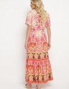 rosse line Rochie Roșie Din viscoză Boho Cu nasturi Cu curea din material în talie Dimovana