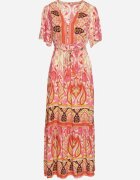 rosse line Rochie Roșie Din viscoză Boho Cu nasturi Cu curea din material în talie Dimovana