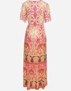 rosse line Rochie Roșie Din viscoză Boho Cu nasturi Cu curea din material în talie Dimovana
