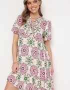 rosse line Rochie Roz Boho din Viscoză cu Croială Cloș Wiadena