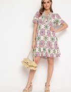 rosse line Rochie Roz Boho din Viscoză cu Croială Cloș Wiadena