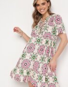 rosse line Rochie Roz Boho din Viscoză cu Croială Cloș Wiadena