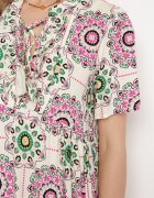 rosse line Rochie Roz Boho din Viscoză cu Croială Cloș Wiadena