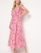 rosse line Rochie Roz încheiată cu nasturi cu elastic în talie și volane Keltella