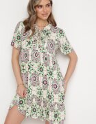 rosse line Rochie Verde Boho din Viscoză cu croială evazată Wiadena