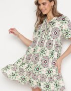 rosse line Rochie Verde Boho din Viscoză cu croială evazată Wiadena