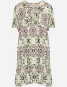 rosse line Rochie Verde Boho din Viscoză cu croială evazată Wiadena