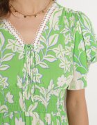 rosse line Rochie Verde deschis din viscoză cloș cu legătură decorativă și panglică din dantelă cu elastic în talie Lalmarie