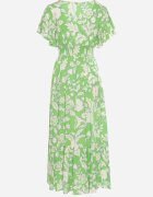 rosse line Rochie Verde deschis din viscoză cloș cu legătură decorativă și panglică din dantelă cu elastic în talie Lalmarie