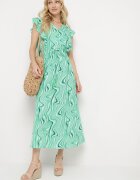 rosse line Rochie Verde deschis Încheiată cu nasturi Cu elastic în talie și volane Keltella