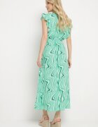 rosse line Rochie Verde deschis Încheiată cu nasturi Cu elastic în talie și volane Keltella