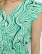 rosse line Rochie Verde deschis Încheiată cu nasturi Cu elastic în talie și volane Keltella