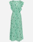 rosse line Rochie Verde deschis Încheiată cu nasturi Cu elastic în talie și volane Keltella