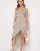 rosse line Rochie Verde Evazată Decorată cu Model Geometric Taelissa
