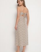 rosse line Rochie Verde Evazată Decorată cu Model Geometric Taelissa