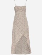 rosse line Rochie Verde Evazată Decorată cu Model Geometric Taelissa