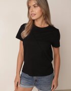 rosse line T-shirt clasic din bumbac decorat cu cusături rombice Onissa Negru