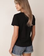rosse line T-shirt clasic din bumbac decorat cu cusături rombice Onissa Negru