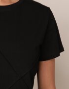 rosse line T-shirt clasic din bumbac decorat cu cusături rombice Onissa Negru