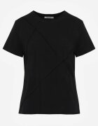 rosse line T-shirt clasic din bumbac decorat cu cusături rombice Onissa Negru