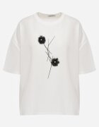 rosse line T-shirt din viscoză cu mărgele și flori 3D Rossalie Alb
