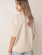 rosse line T-shirt din viscoză cu mărgele și flori 3D Rossalie Bej deschis