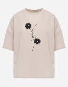 rosse line T-shirt din viscoză cu mărgele și flori 3D Rossalie Bej deschis