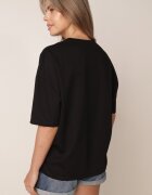 rosse line T-shirt din viscoză cu mărgele și flori 3D Rossalie Negru