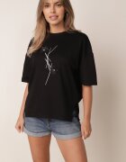 rosse line T-shirt din viscoză cu mărgele și flori 3D Rossalie Negru