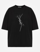 rosse line T-shirt din viscoză cu mărgele și flori 3D Rossalie Negru