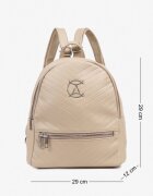  Rucsac Bej Elegant cu Matlasare și Logo Iiloevi
