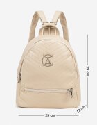 Rucsac Elegant Bej și Crem cu matlasare și Logo Iiloevi