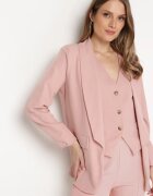  Sacou Roz Deschis cu Revere care Imită Buzunare Asandra