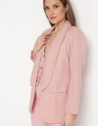  Sacou Roz Deschis cu Revere care Imită Buzunare Asandra