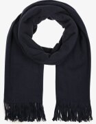  Șal bleumarin din bumbac și viscoză cu franjuri Siadortia
