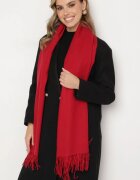  Șal Bordeaux cu Bumbac și Viscoză Decorat cu franjuri Siadortia