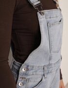  Salopetă jeans albastră cu bretele reglabile cu închidere cu nasturi Aritias