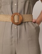  Salopetă Verde închis Utility cu Curea Împletită cu Cataramă Rotundă Vesalia