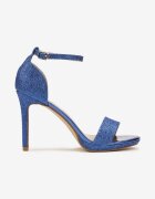  Sandale albastre cu toc stiletto decorate cu sclipici Mlivora