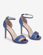  Sandale albastre cu toc stiletto decorate cu sclipici Mlivora
