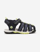 Sandale Albastre-Verzi Sportive Tip Gladiator Cu Elemente Reflectorizante și Cu Scai