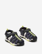  Sandale Albastre-Verzi Sportive Tip Gladiator Cu Elemente Reflectorizante și Cu Scai