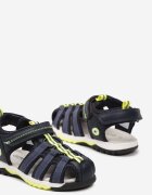  Sandale Albastre-Verzi Sportive Tip Gladiator Cu Elemente Reflectorizante și Cu Scai