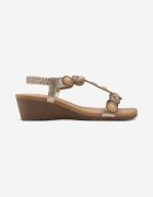  Sandale Aurii Slip-on cu talpă pană cu zirconii Vasilia