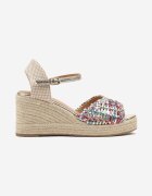  Sandale Bej și Roz cu pană în stil Boho cu împletitură Pasirna