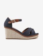 Sandale bleumarin pe pană împletită stil espadrilă Nartha